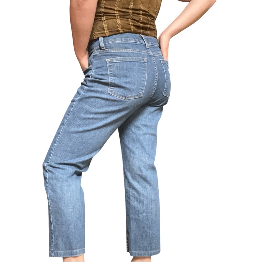 L.L. Bean medium wash classic fit jeans, petite 10. Straight leg
